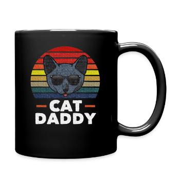 Cat Daddy Russian Blue Cat Style Distressed - Full Color Mug - black - Right