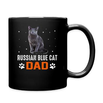 CAT RUSSIAN BLUE CAT DAD RUSSIAN BLUE CAT - Full Color Mug - black - Right