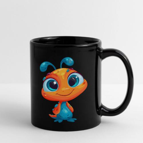 Fun Cartoon Alien in Orange and Blue - Full Color Mug