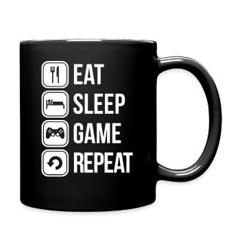 Eat Sleep Game Repeat Twitch Youtube Gamer - Full Color Mug - black - Right