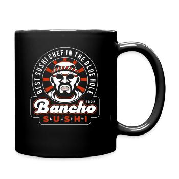 Sushi Chef Badge Sunburst - Full Color Mug - black - Right