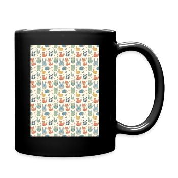 Pastel Woodland Pattern - Full Color Mug - black - Right