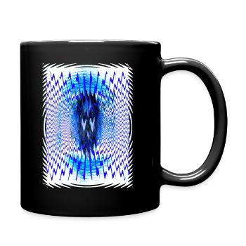 Vibrant Zigzag Echo Portrait - Full Color Mug - black - Right