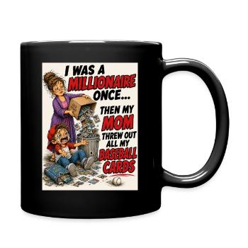 Funny Baseball Card Collector Millionaire Shirt - Full Color Mug - black - Right