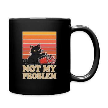 Not My Problem Cat - Full Color Mug - black - Right