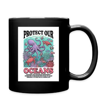 Protect Our Oceans Undersea Life - Full Color Mug - black - Right