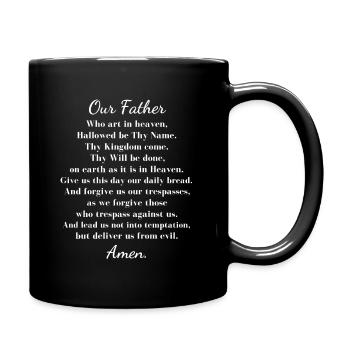 The Lord's Prayer, Our Father Prayer - Full Color Mug - black - Right