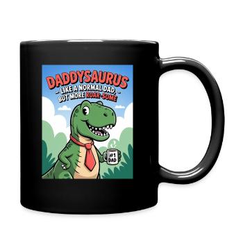 Daddysaurus – Roar-some Dad Dinosaur - Full Color Mug - black - Right