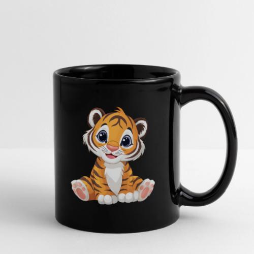 Adorable Cartoon Tiger Cub with Innocent Eyes - Full Color Mug