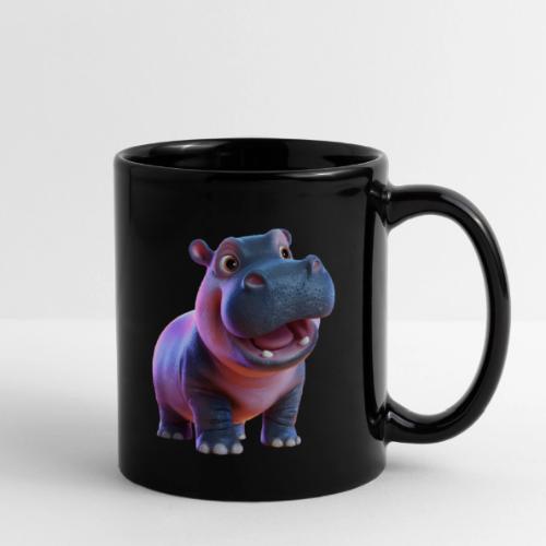 Smiling Cartoon Baby Hippo Standing - Full Color Mug