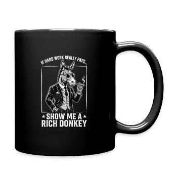 The Rich Donkey Club |Oversized Vintage Streetwear - Full Color Mug - black - Right