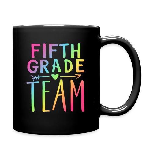Fifth Grade Team Neon Rainbow Teacher T-Shirts - Full Color Mug