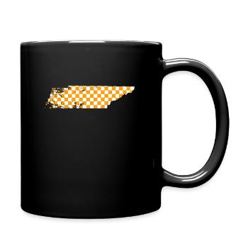 Tennessee State White And Orange Checkerboard Tee - Full Color Mug - black - Right