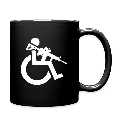Image of a wheelchair user armed with rifle - Full Color Mug