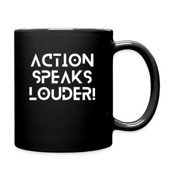 Action speaks louder - Full Color Mug - black - Right