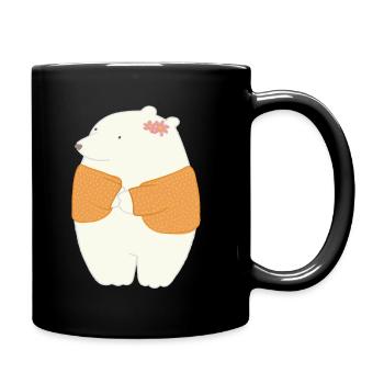 Cuteness Overload: Adorable Polar Bea - Full Color Mug - black - Right
