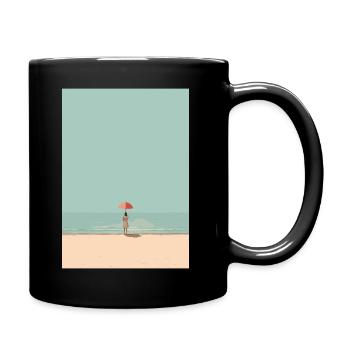 Umbrella by the Sea - Full Color Mug - black - Right
