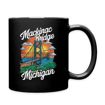Mackinac Bridge Michigan. - Full Color Mug - black - Right