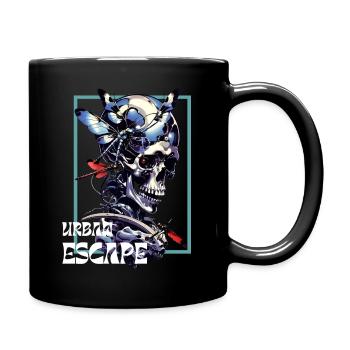 Vaporwave aesthetic dragon fly urban escape - Full Color Mug - black - Right