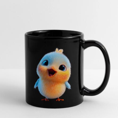 Colorful Cartoon Baby Bird in Orange and Blue - Full Color Mug
