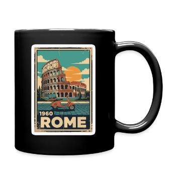 Vintage Rome Landmark Scooter Poster - Full Color Mug - black - Right