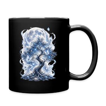 Mystic Moon Tree – Magical Nature Design - Full Color Mug - black - Right