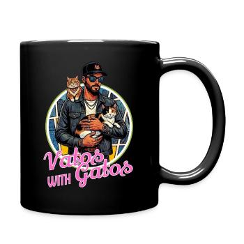 Vatos with Gatos Pop Art Portrait - Full Color Mug - black - Right
