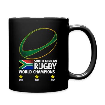South African Rugby Bokke Triple World Champions 2 - Full Color Mug - black - Right