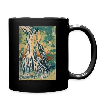 Vibrant Waterfall Japanese Art - Full Color Mug - black - Right