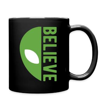 Alien Believe Sign Funny UFO Funny Alien Believer - Full Color Mug - black - Right
