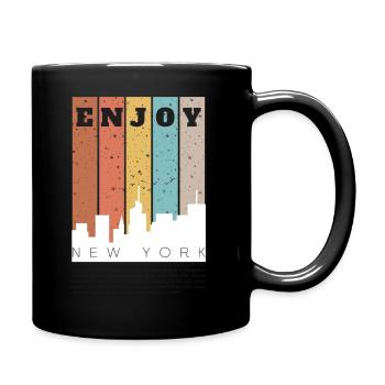 Black White Bold Enjoy New York T shirt - Full Color Mug - black - Right