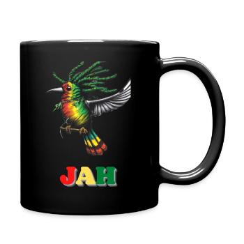 Jamaican Jah Rastafari Humming Bird - Full Color Mug - black - Right