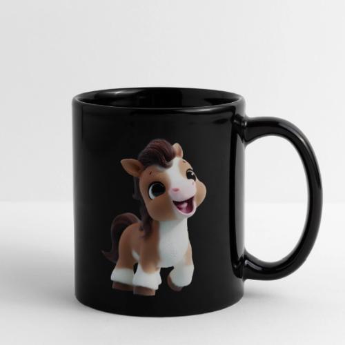 Sweet Cartoon Baby Pony in Brown and White - Full Color Mug