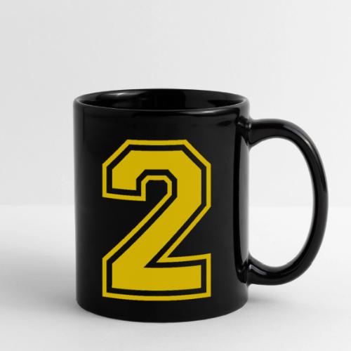 Number 2 in a classic athletic collegiate font - Full Color Mug