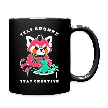 Stay Grumpy Stay Creative Panda - Full Color Mug - black - Right