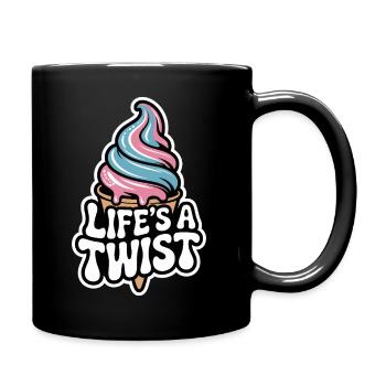  Life's A Twist Ice Cream Soft Serve Pastel Swirl - Full Color Mug - black - Right