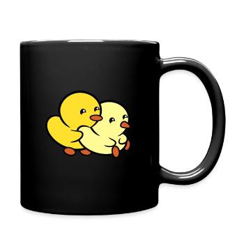 Duckie and Duck Back Hug lt - Full Color Mug - black - Right