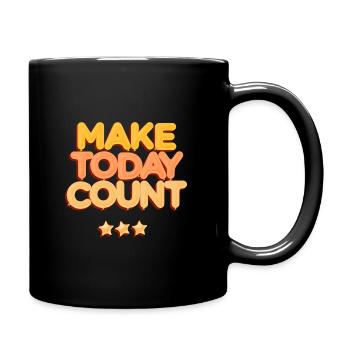 positive quote t-shirt with star graphics - Full Color Mug - black - Right