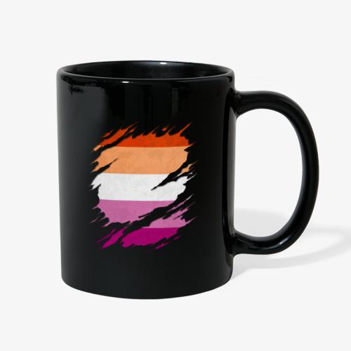 Lesbian Pride Flag Ripped Reveal - Full Color Mug