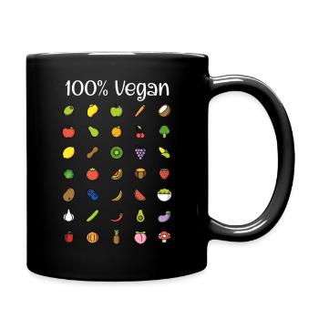 100 % vegan - vegan lifestyle - Full Color Mug - black - Right