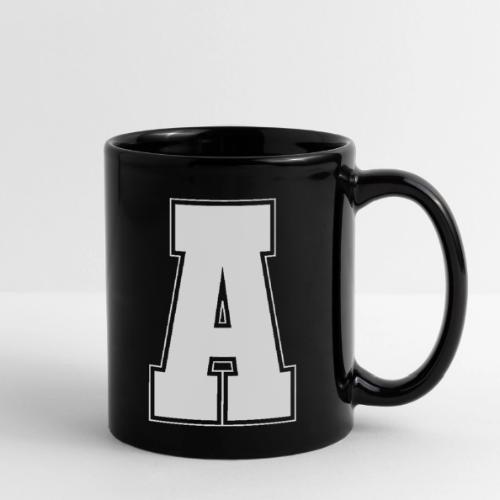 White Letter A – Varsity Alphabet Monogram - Full Color Mug