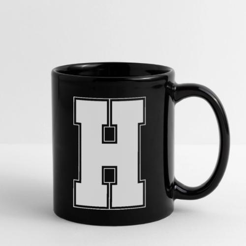 White Letter H – Varsity Alphabet Monogram - Full Color Mug