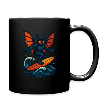mothman surfing - Full Color Mug - black - Right