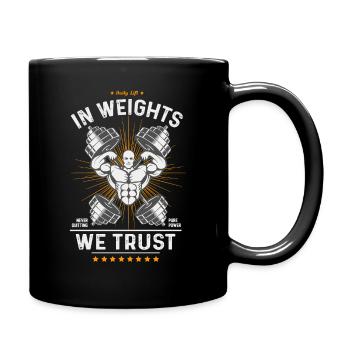 Weights We Trust Gym Emblem - Full Color Mug - black - Right