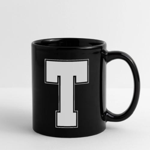 White Letter T – Varsity Alphabet Monogram - Full Color Mug