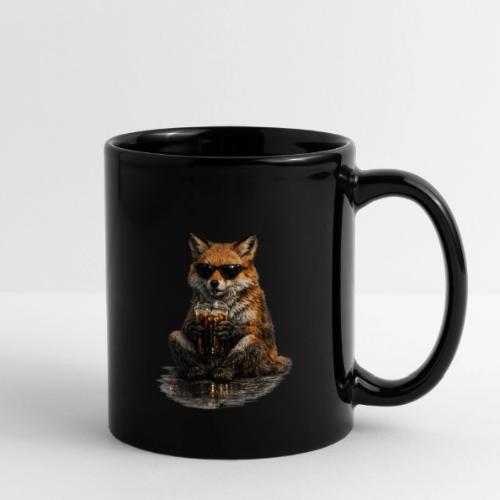Cool Red Fox Wearing Sunglasses Drinking Coffee - Full Color Mug