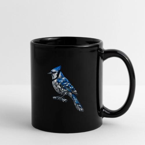 Silver Blue Jay on Perch + Flight Stages 2-print - Full Color Mug