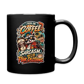 Coffee Sarcasm and Poor Decisions - Full Color Mug - black - Right