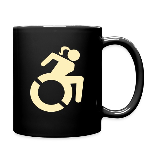 Wheelchair woman symbol. lady in wheelchair - Full Color Mug