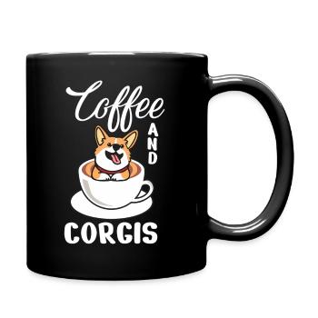 Coffee And Corgis Dog Dog And Coffee - Full Color Mug - black - Right